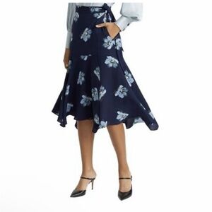 Club Monaco Floral Navy Skirt